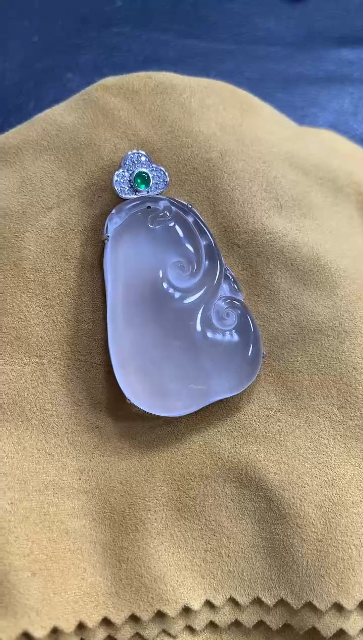 【闪购商品】石英质玉挂件合金如意一件XQ