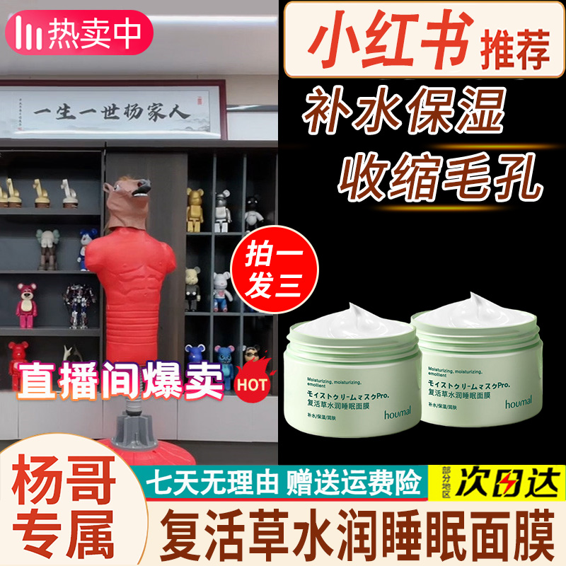 复活草水润睡眠面膜涂抹式补水保湿清透修护理面部滋养肌肤不油腻