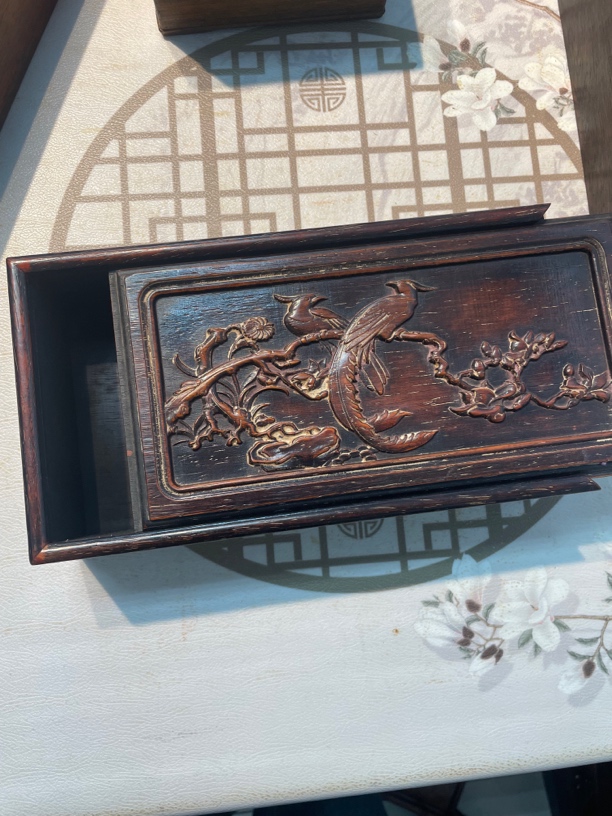 檀木雕刻抽拉盒首饰盒