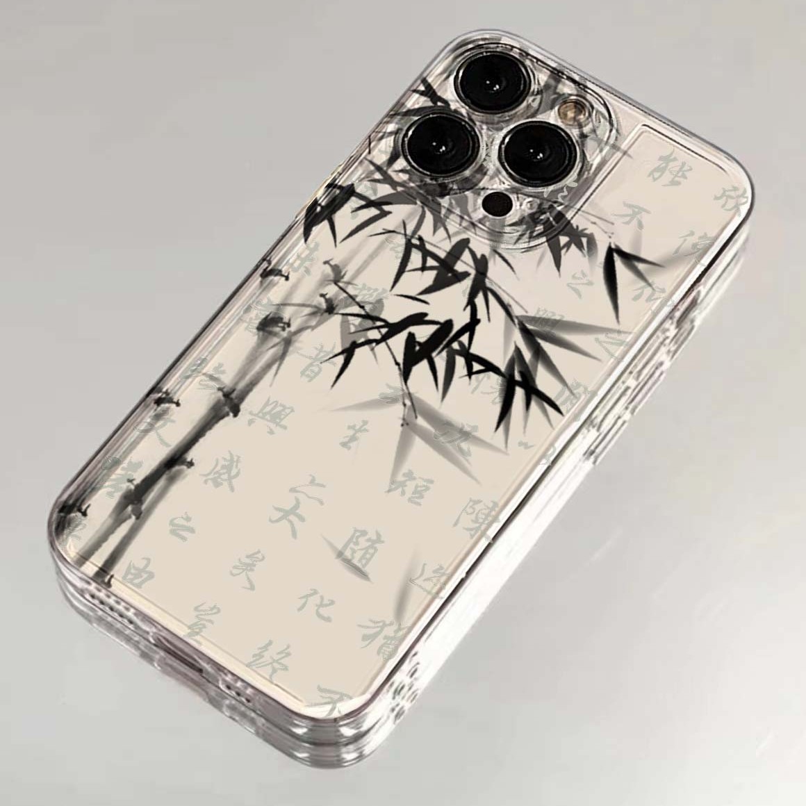 水墨画竹子苹果小米oppovivo华为适用太空壳iPhone12/13/14手机壳