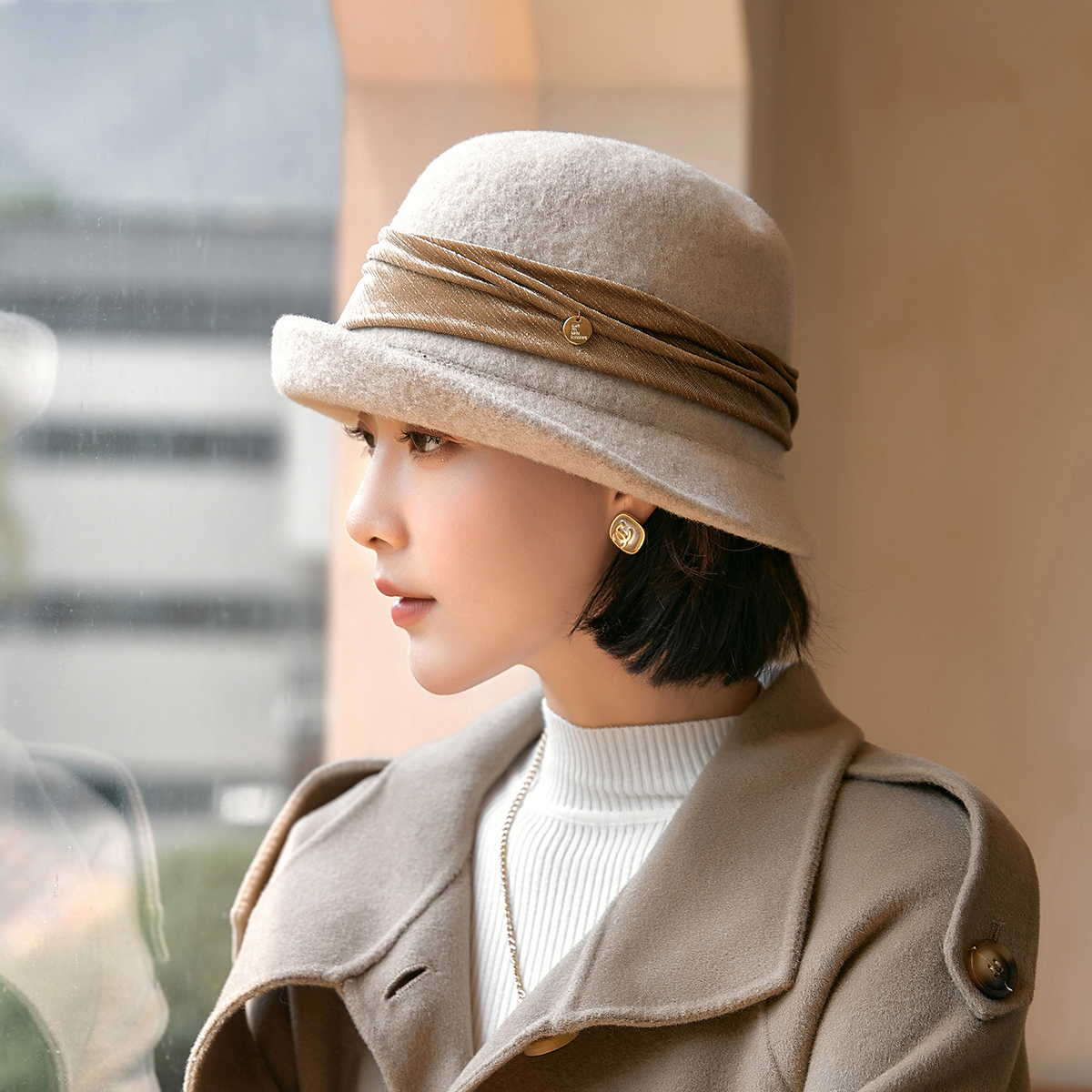 【小扬哥推荐】帽子女秋冬新款短发女款冬款贝雷帽2023款网红冬天