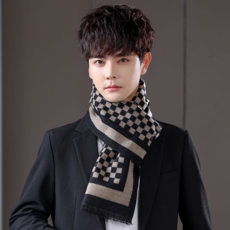 【小扬哥推荐】男士围巾男秋冬男羊毛围巾保暖中年生日礼物年轻围