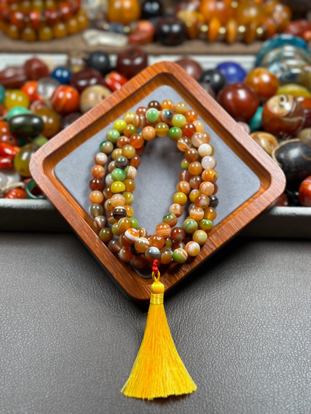 缠丝多宝玛瑙108项链 玛瑙颈饰 卡10+