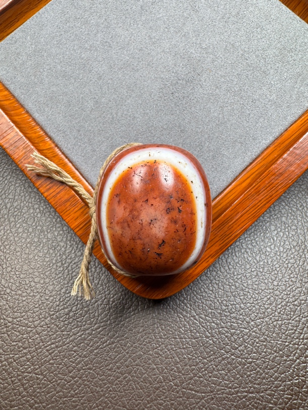 桶形缠丝玛瑙单珠 缠丝玛瑙颈饰 卡36+