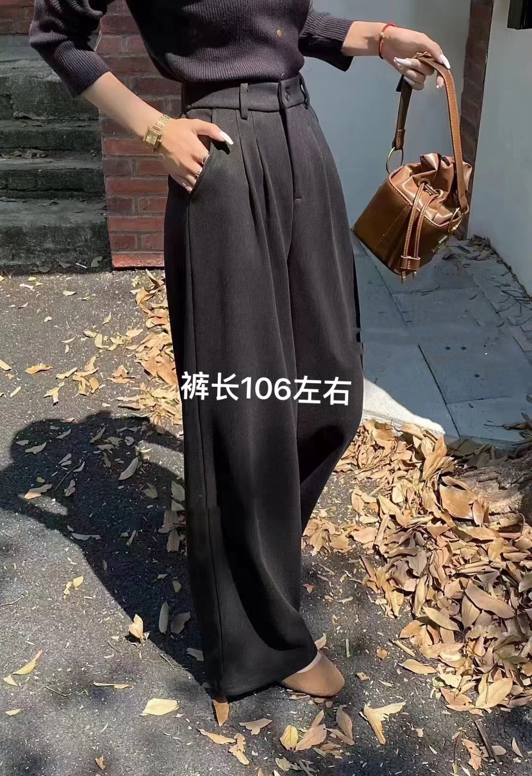高腰显瘦！毛呢西装阔腿裤3320