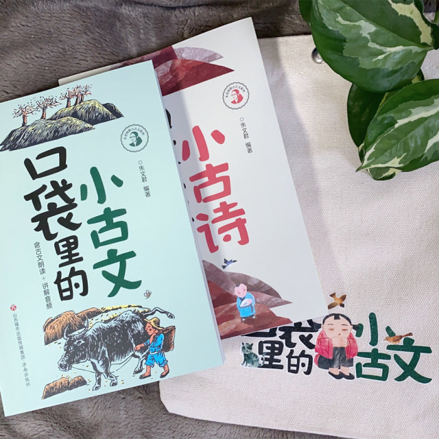 口袋里小古诗小古文2册 赠布袋 朱文君彩色版含朗读音频讲解5-8岁