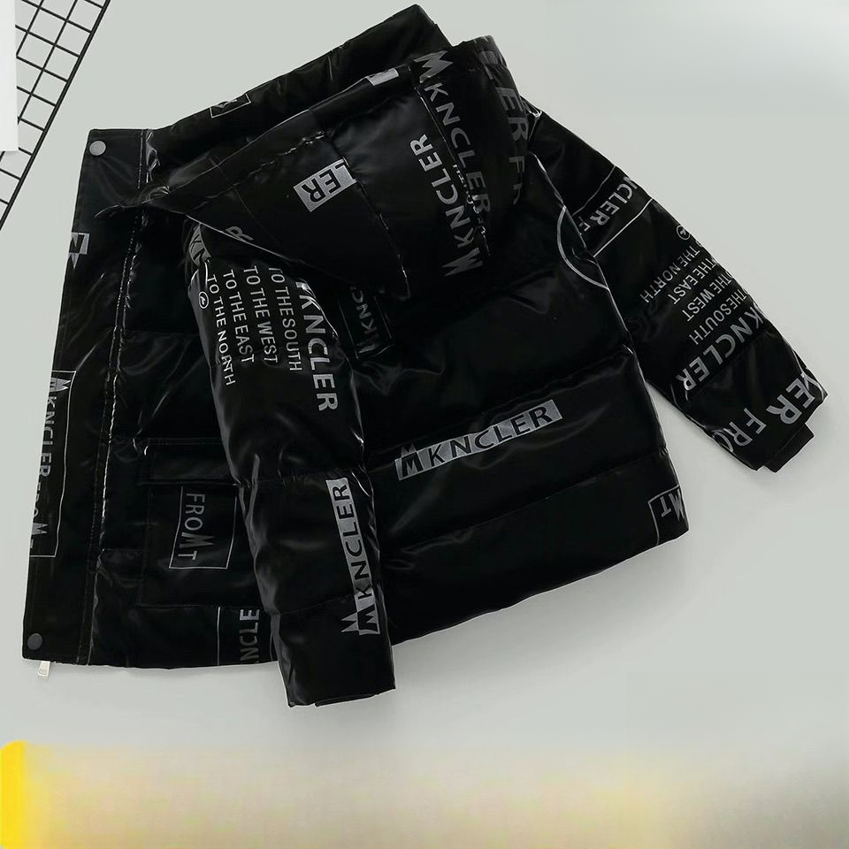 儿童男童女童宝宝大中小童加厚短款时尚连帽潮流保暖韩版秋冬冬季
