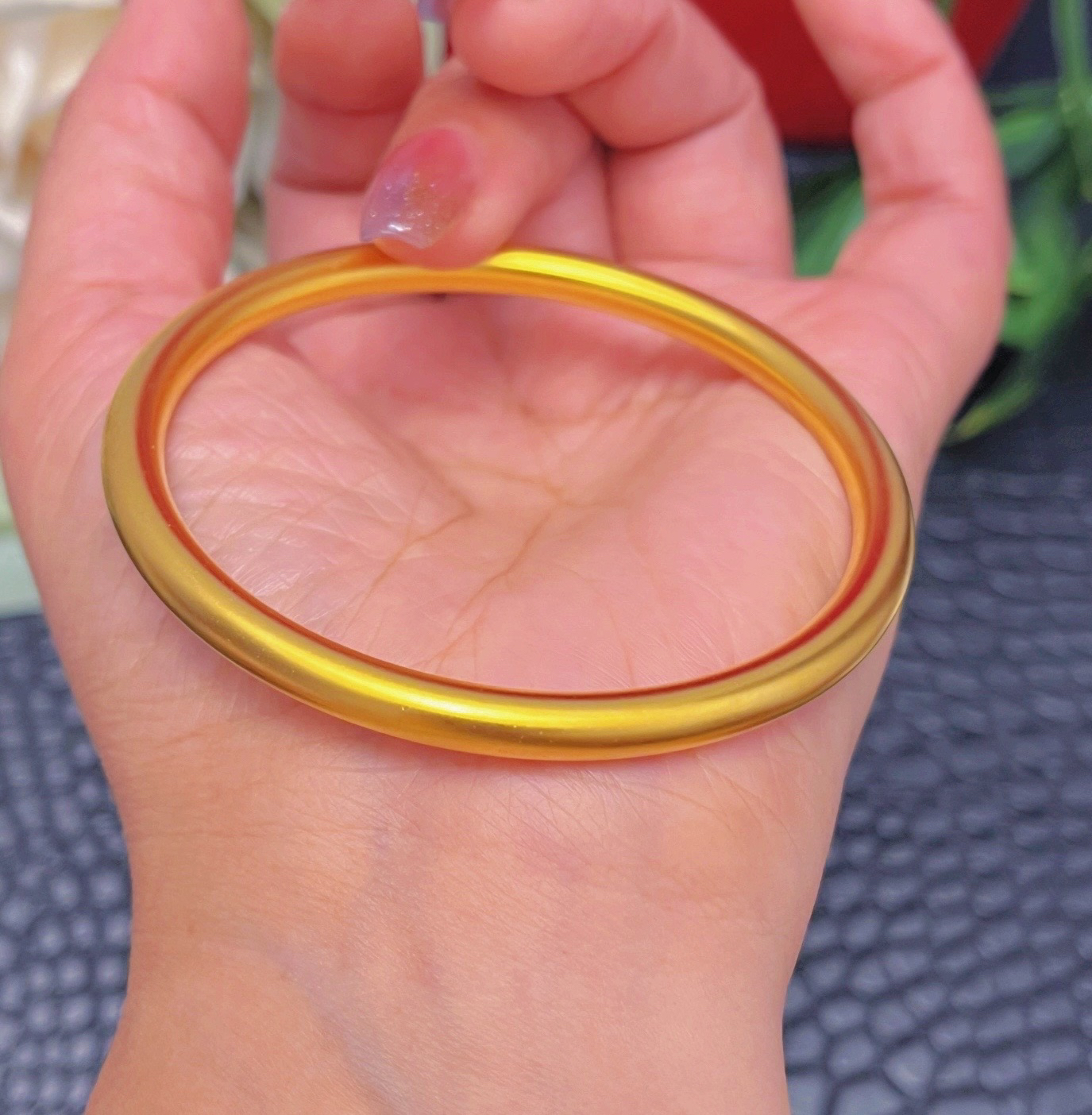 铜合金手镯 精工版古法传承手镯5N素圈实心百搭仿真手镯