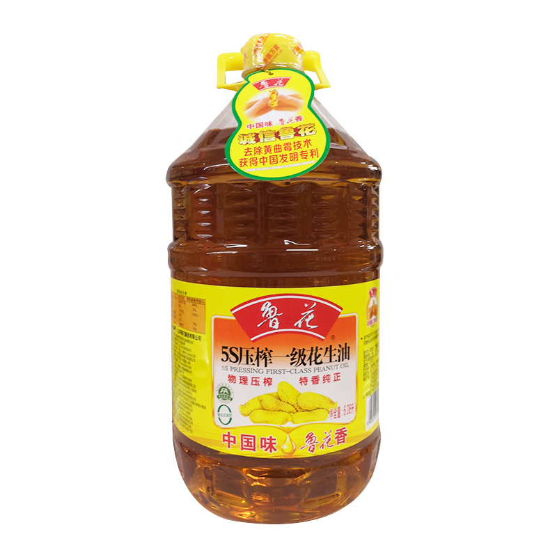 鲁花压榨一级花生油 6.08L 新老包装随机