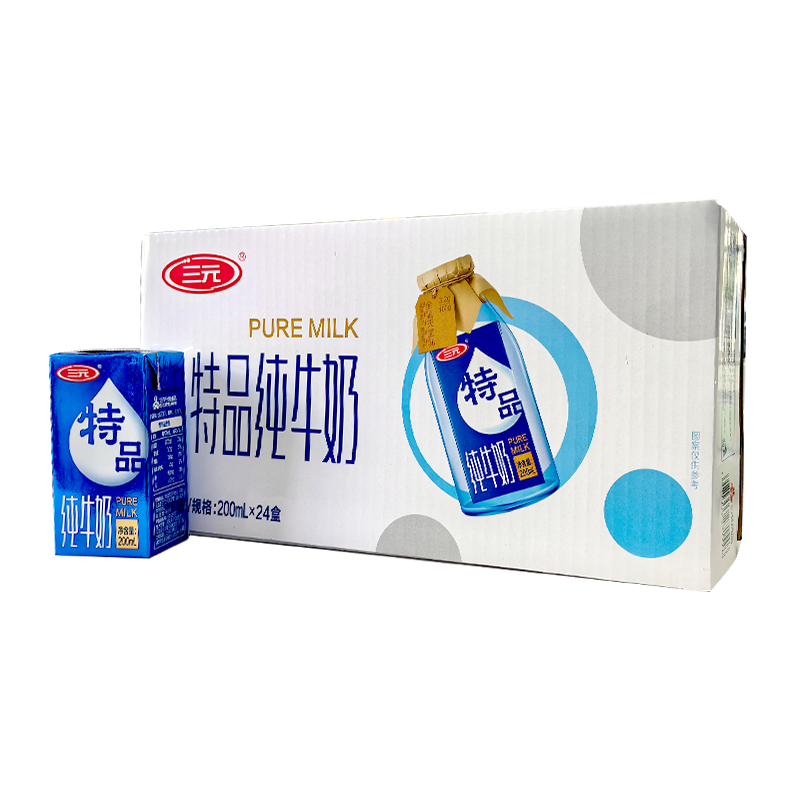三元特品纯牛奶 200ml*24/箱