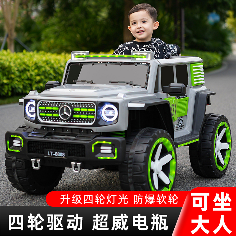 新款奔驰儿童电动车四驱越野汽车遥控玩具车可坐双人男女小孩童车