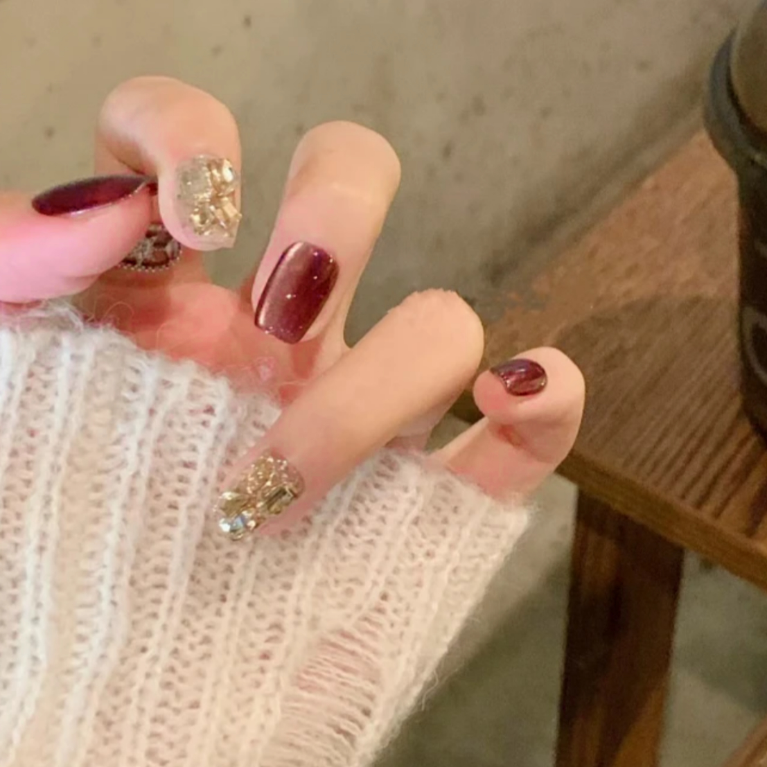 # 红棕香槟 穿戴美甲