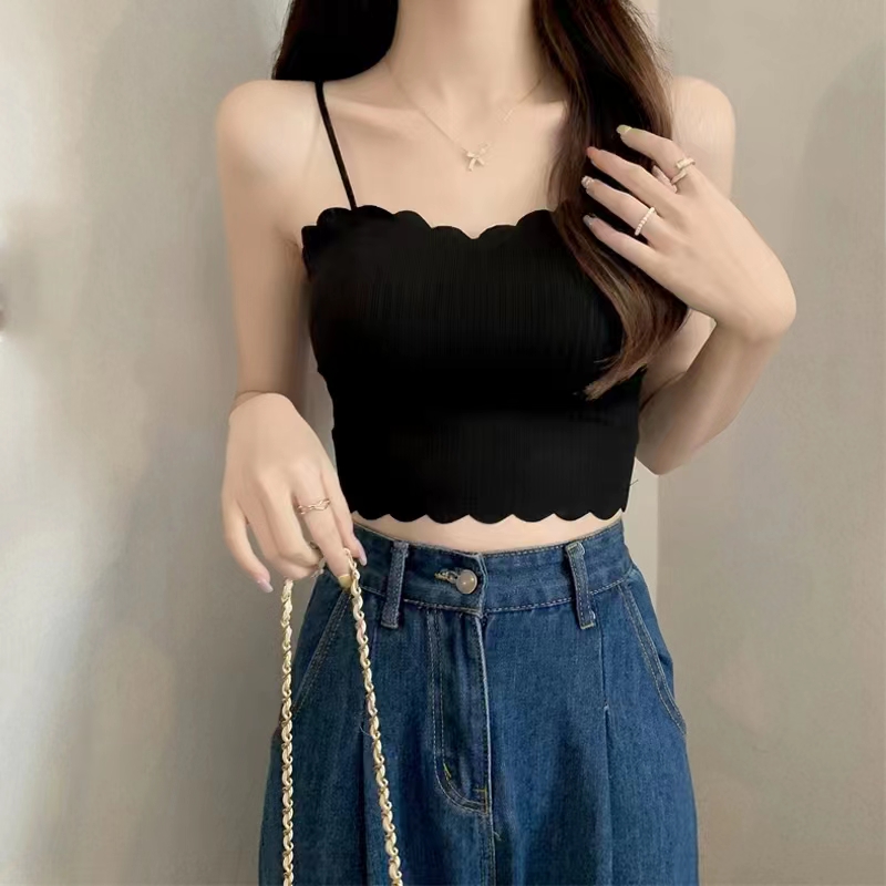 夏季网红内搭时尚百搭无痕美背外穿带胸垫吊带背心吊带内搭背心女