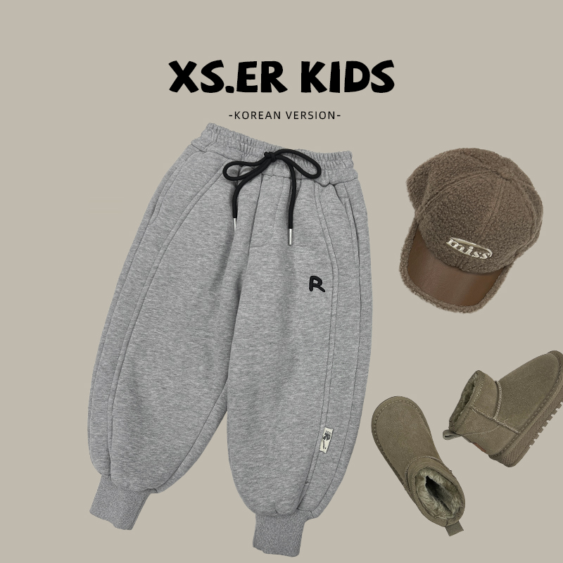 【小南瓜】男童加厚外穿裤子冬季时尚保暖韩版加绒卫裤HBB3205