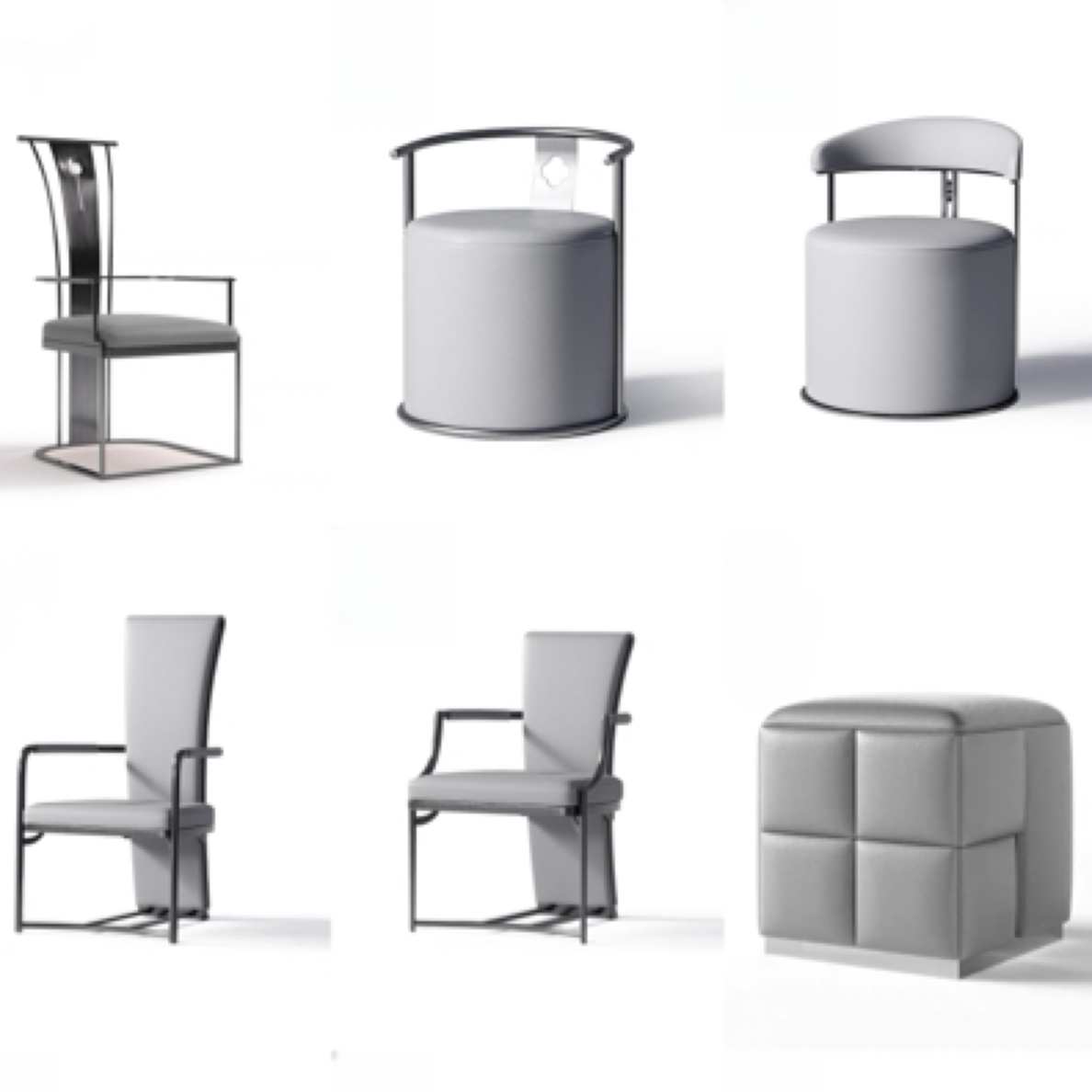 轻奢高端时尚设计师茶台椅茶桌茶台圆形桌椅椅子单椅凳子创意简约