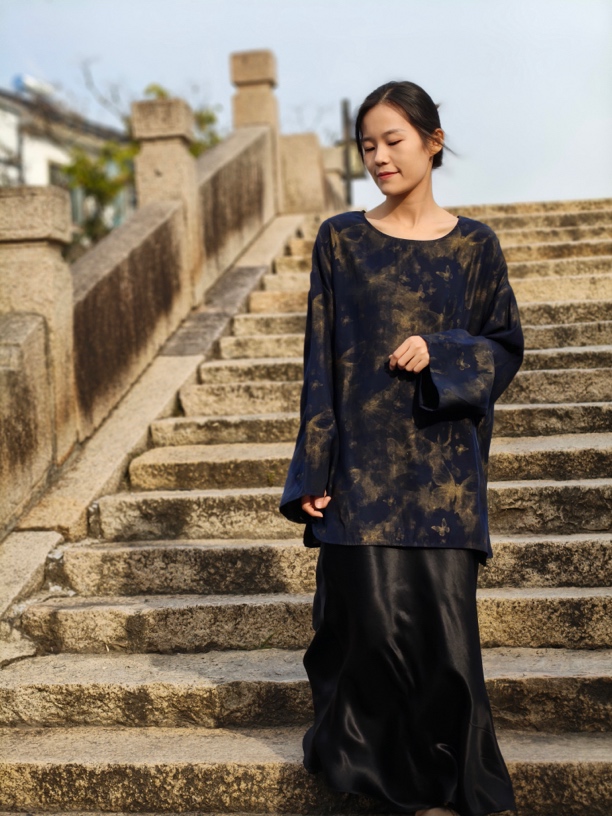 满分桑蚕丝宽松香云纱罩衫