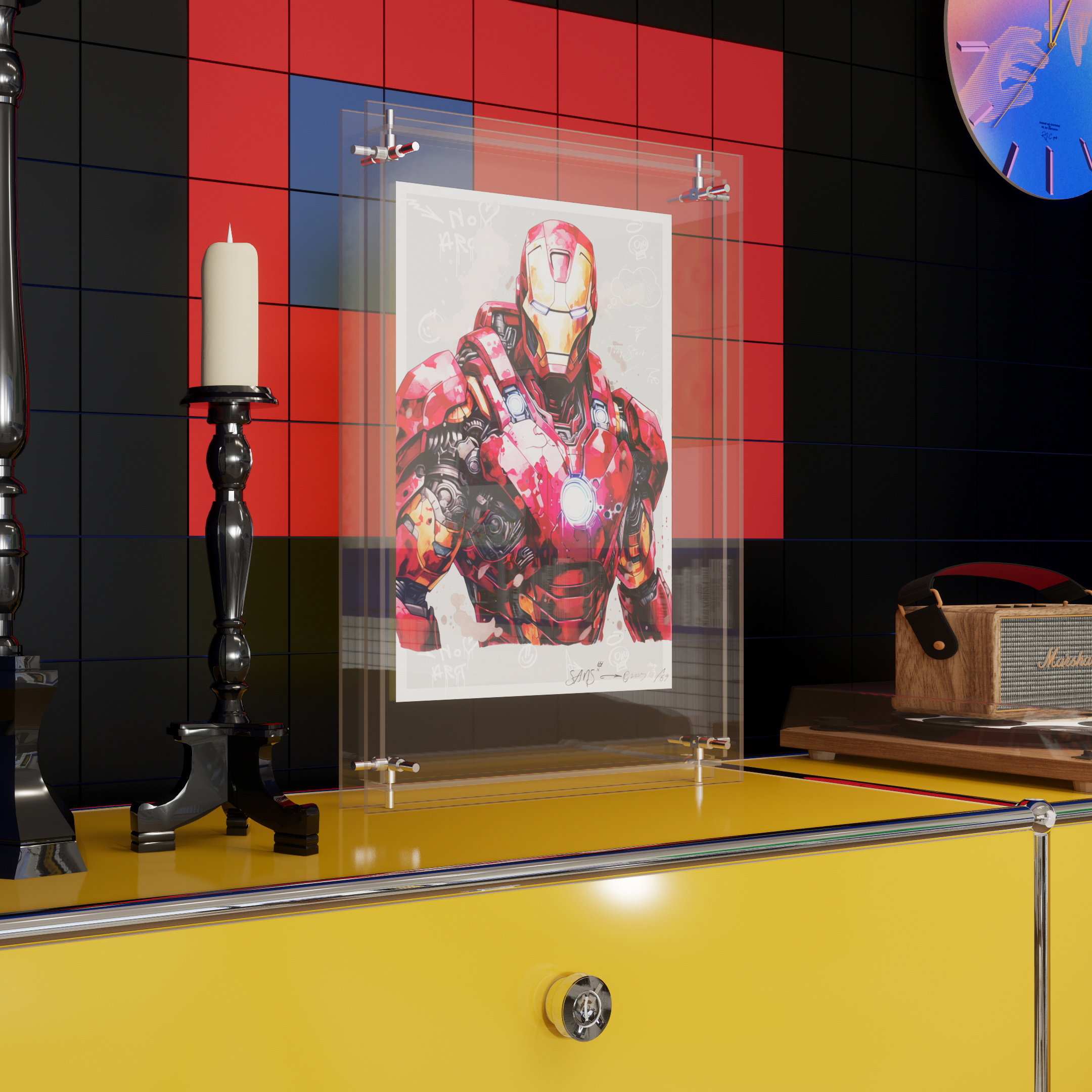 疯马流|艺术家Sans亲签限量发行潮流版画精美原创金属亚克力装裱