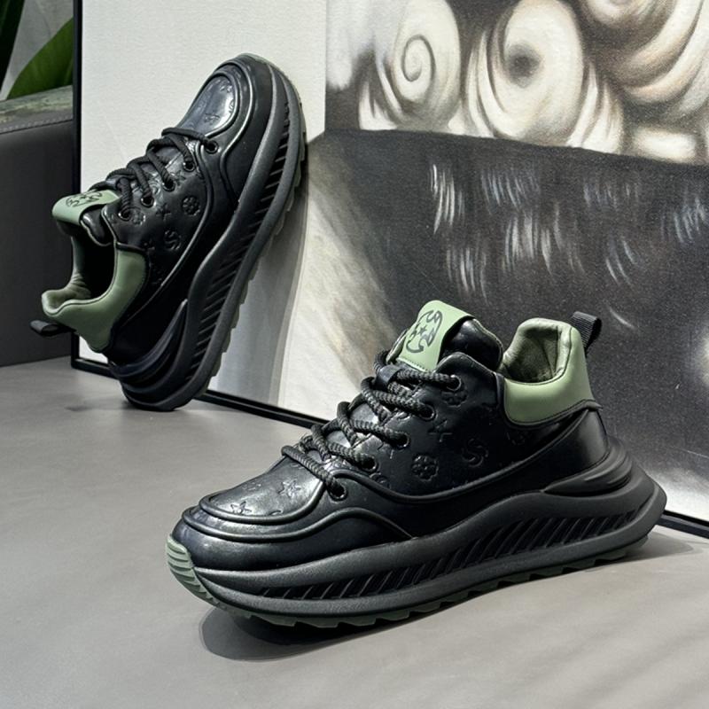 男鞋秋冬款2023新款潮流小白鞋厚底增高老爹鞋男士软底运动休闲鞋