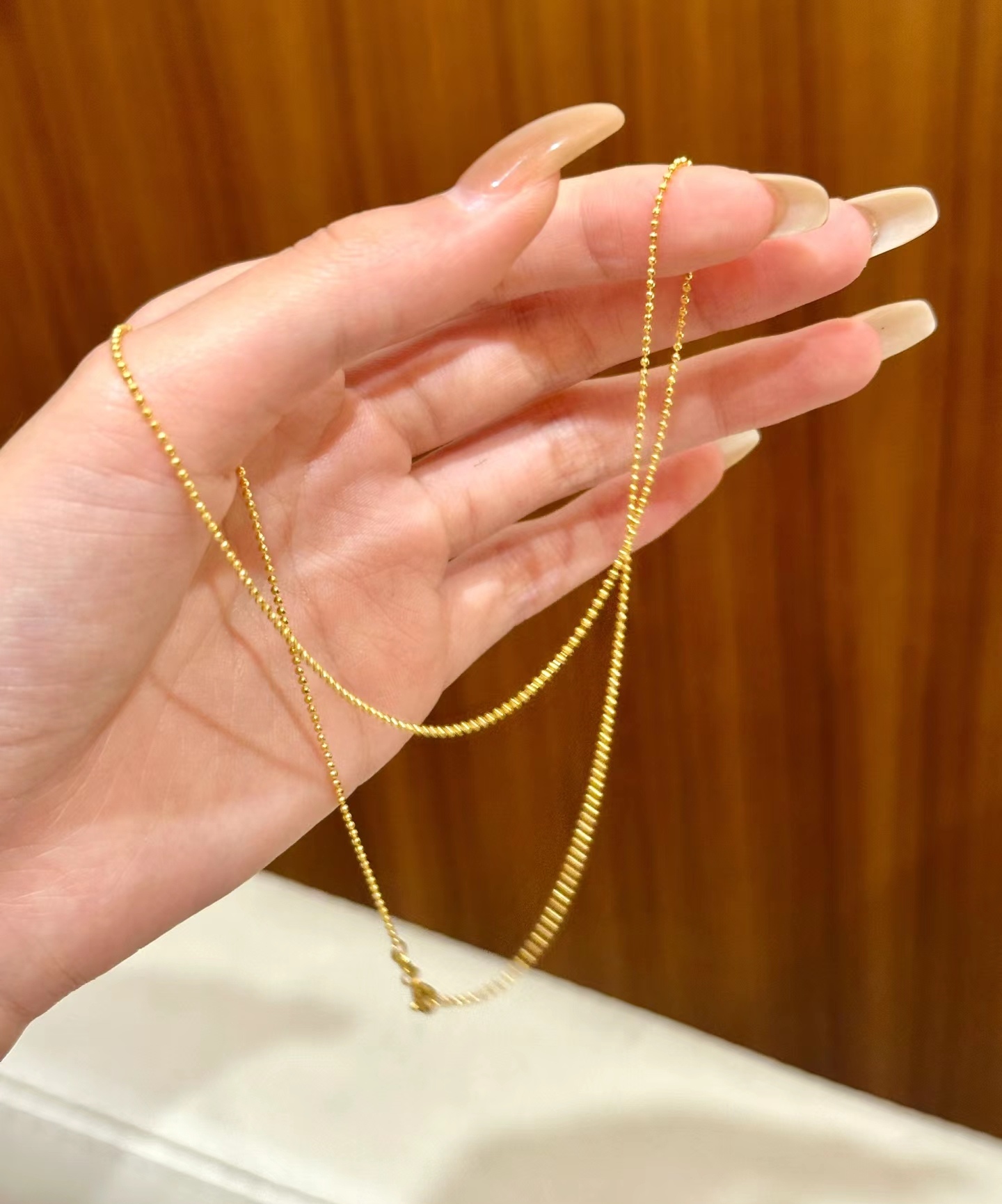 意大利工艺S925银车花珠链百搭款备注颜色项链肖邦链