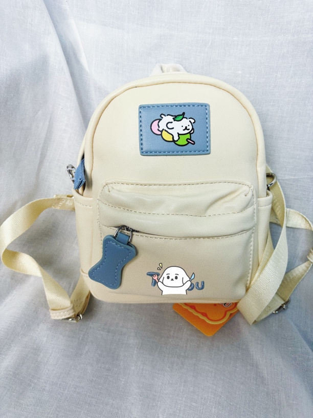 线条小狗修狗蛋仔迷你双肩包可爱通勤旅行小背包