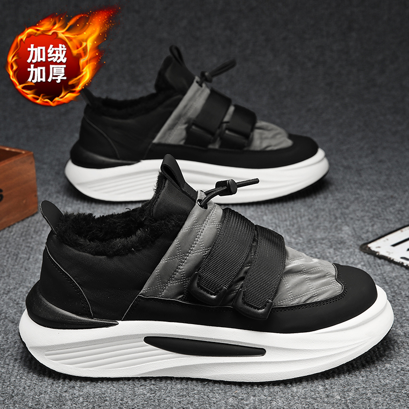 回力新男鞋冬季保暖加绒加厚雪地靴一脚蹬皮毛一体防寒厚底防滑鞋