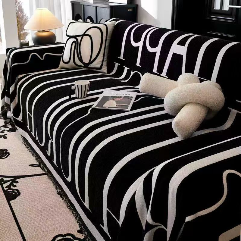 【趣味字母】欧式沙发巾防滑防尘防猫沙发毯全盖美式网红简约双面