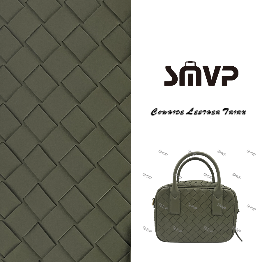 SMVP手工真皮女包 手提编织包 0042 绿色