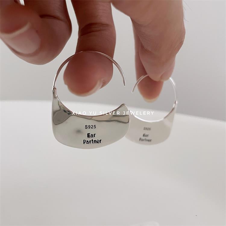 925银耳饰 韩单s925纯银气质大气通勤包包百搭耳环耳饰冷淡风耳扣