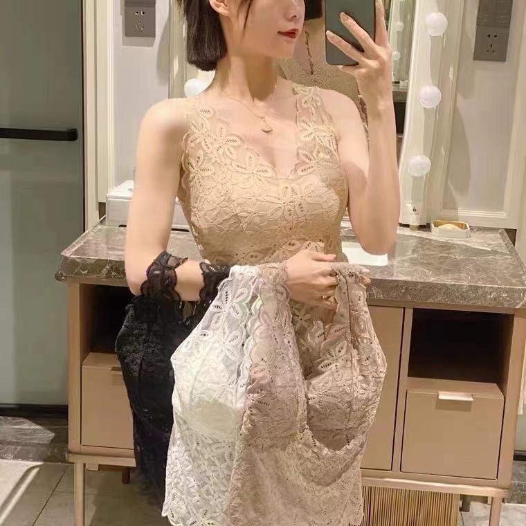 2024年夏季新款蕾丝显瘦气质时尚百搭性感修身无钢圈女士美背吊带