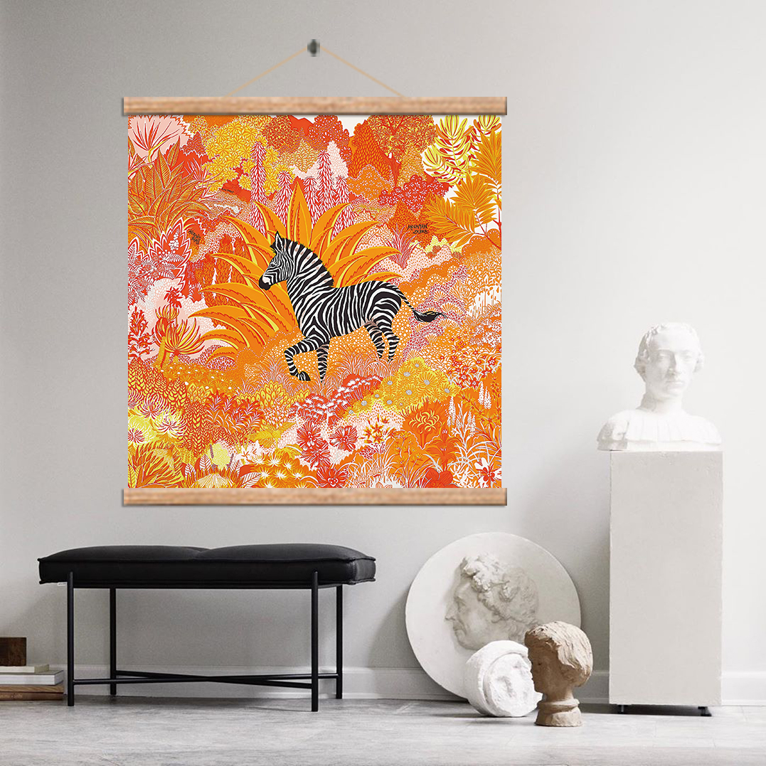 电表箱电闸箱消防箱画实木卷轴挂画柿柿如意方形装饰画油画爱马仕