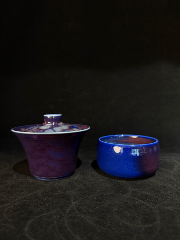 钧窑全手工两才盖碗 主人单杯 一套 品相可以挑选