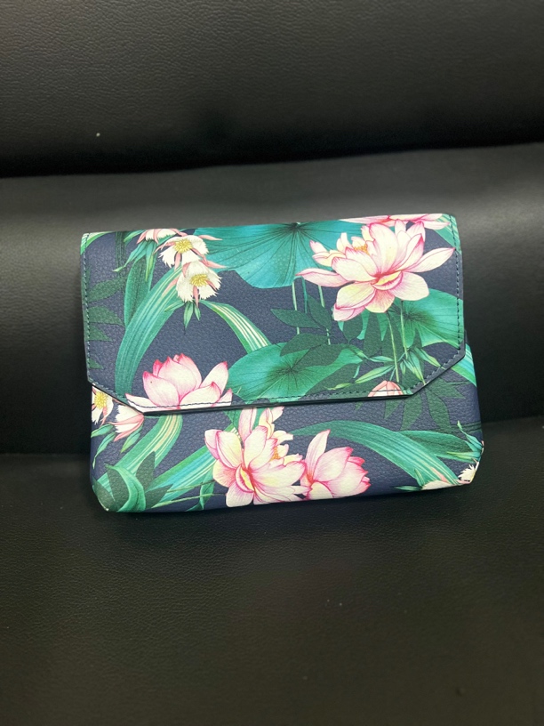 外单斜挎单肩包女包小众气质绿色印花包包女士便携百搭