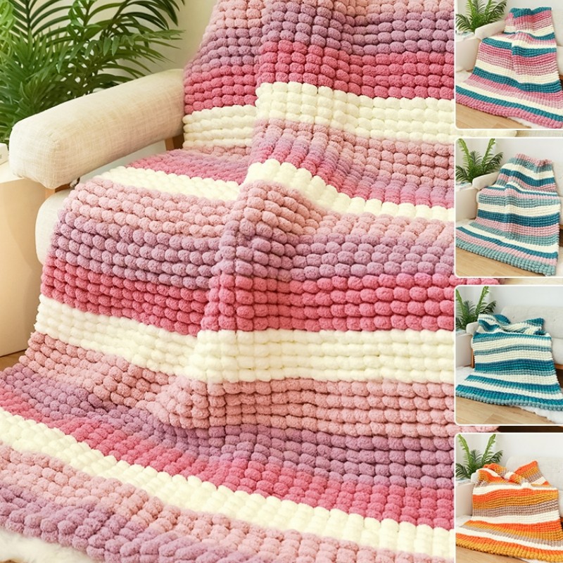 球球线沙发坐垫抱枕手工编织盖毯地毯汽车坐垫脚垫粗毛线diy飘窗
