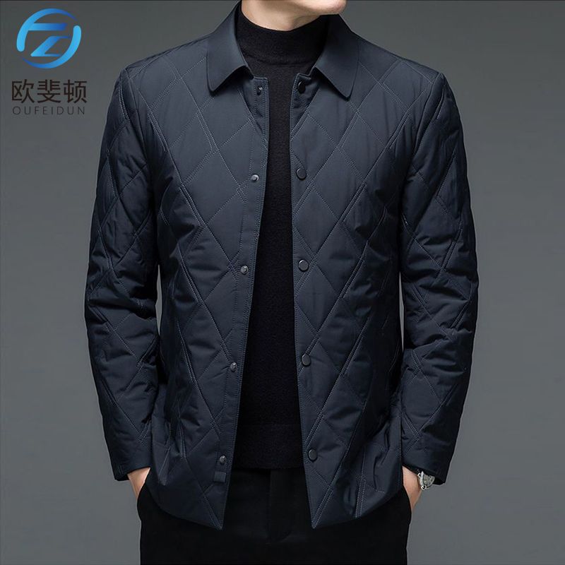 MY新款男士轻薄棉服秋冬季棉衣外套保暖中年商务休闲高档爸爸棉袄