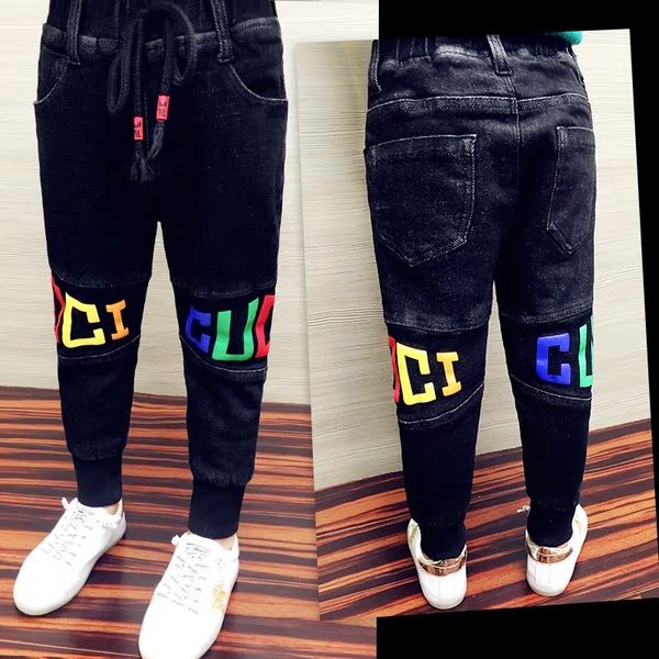 米乐熊童装哆哆童装男童加绒牛仔裤秋冬款新款一体加厚儿童裤子中