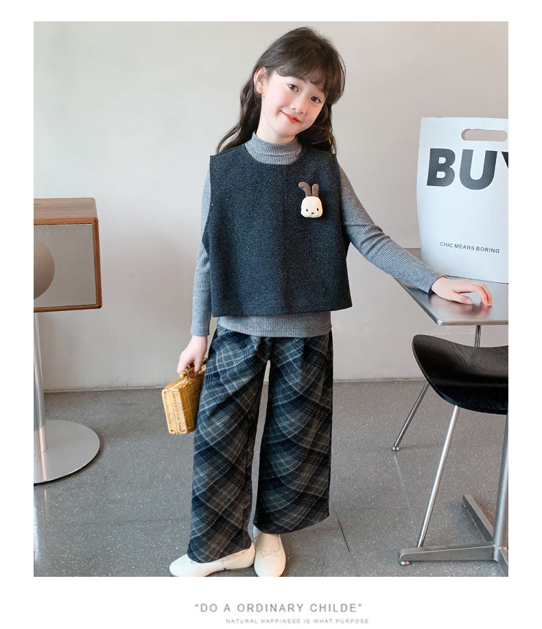 女童新款套装2025新款儿童春秋款洋气时髦休闲三件套秋装女孩衣服