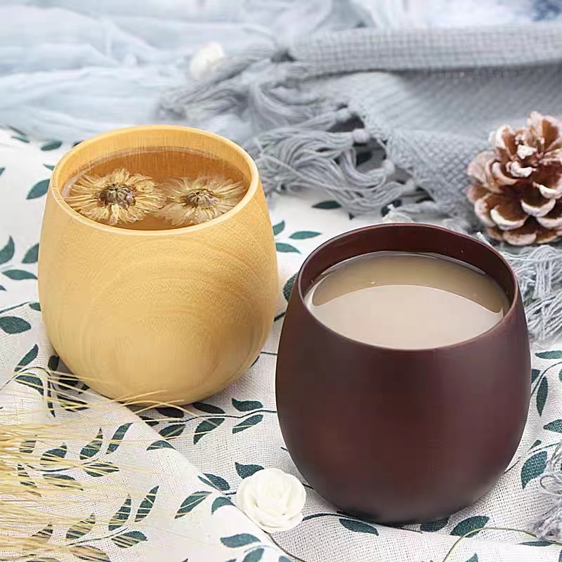 简易酸枣木原木水杯随手杯大肚茶杯实木茶杯咖啡杯木杯子