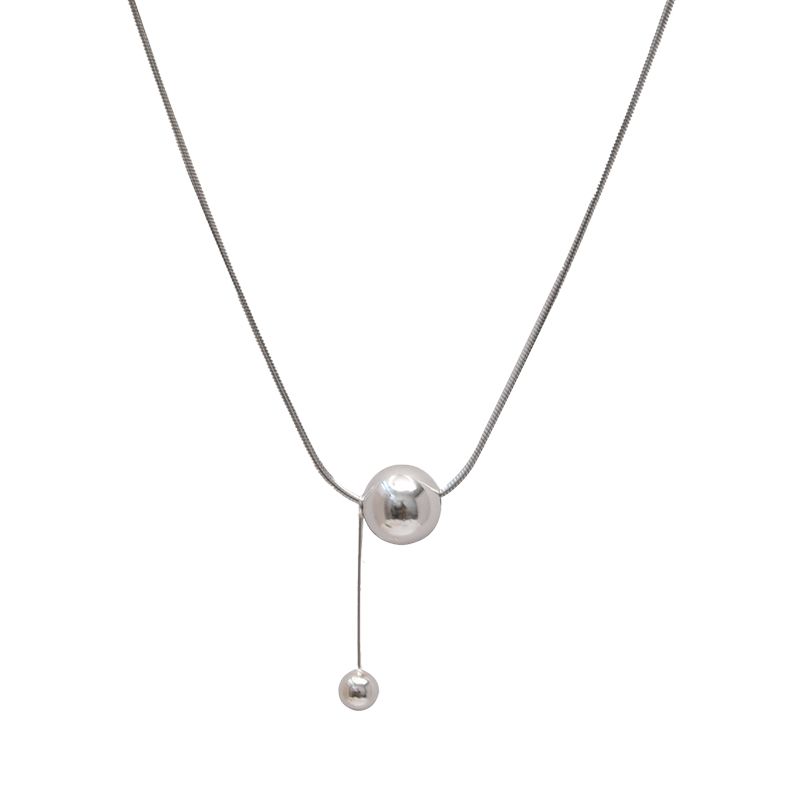 坠链均925银 纯银小银球项链女百搭颈链ins小众高级锁骨链2023