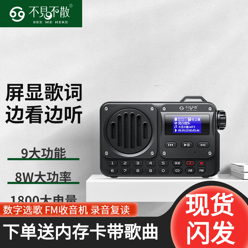 不见不散BV800蓝牙音箱无线迷你老人收音机多功能便携式插卡音响