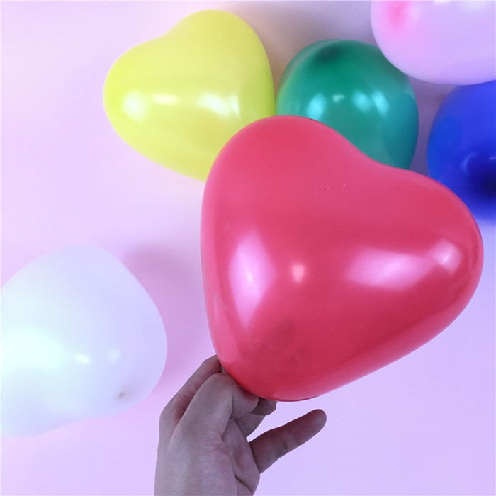 泰国进口BK6寸小爱心气球插蛋糕小号心形气球求婚结婚布置气球