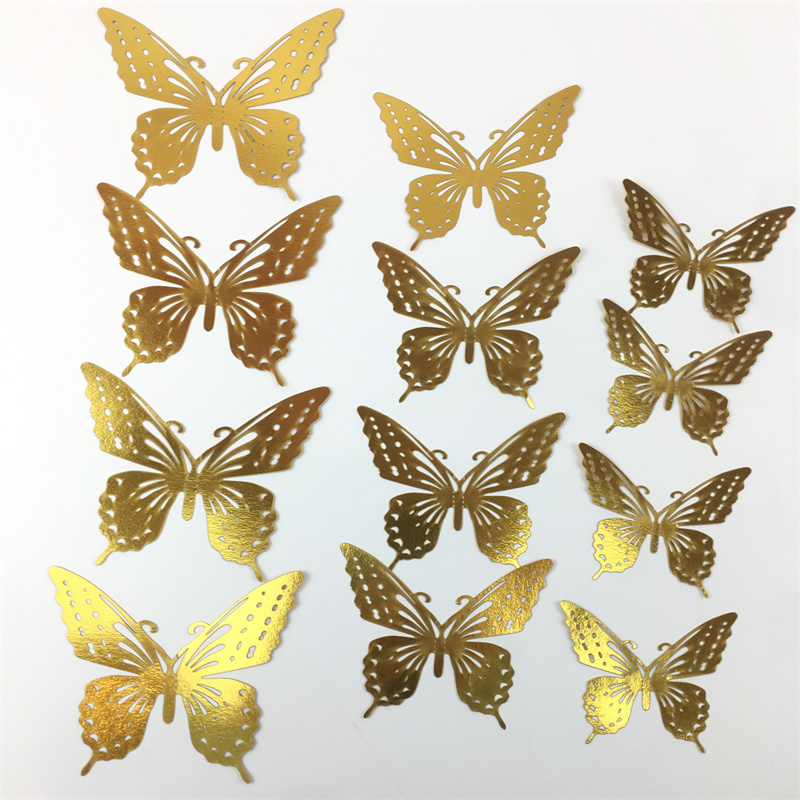 立体镂空蝴蝶黑白金银玫瑰金鲜花气球活动庆典婚庆节日装饰DIY