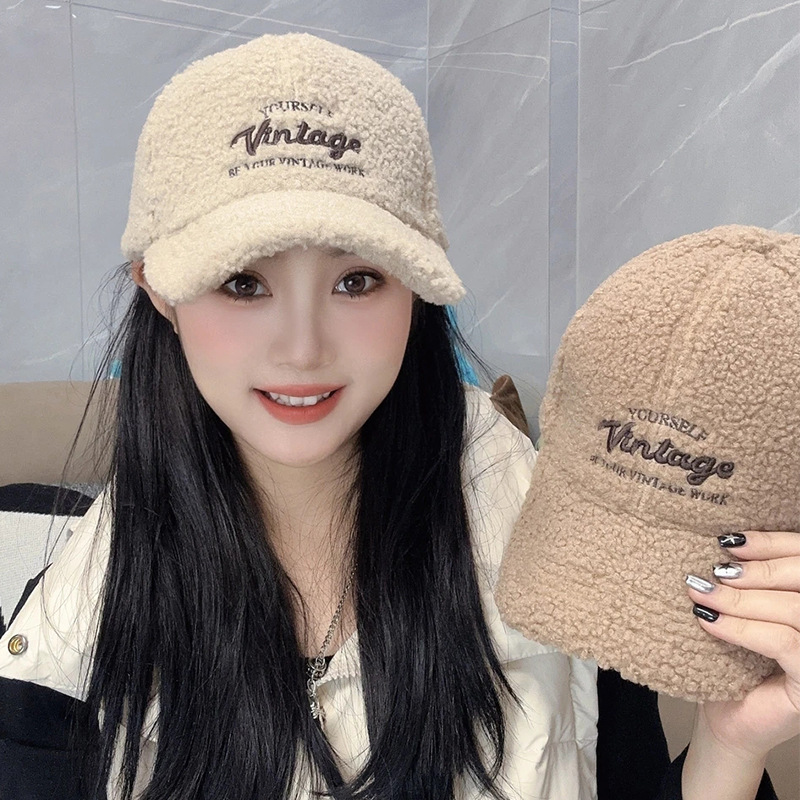 帽子女2025新款爆款洋气棒球帽大头围显脸小帽子女秋冬毛绒鸭舌帽