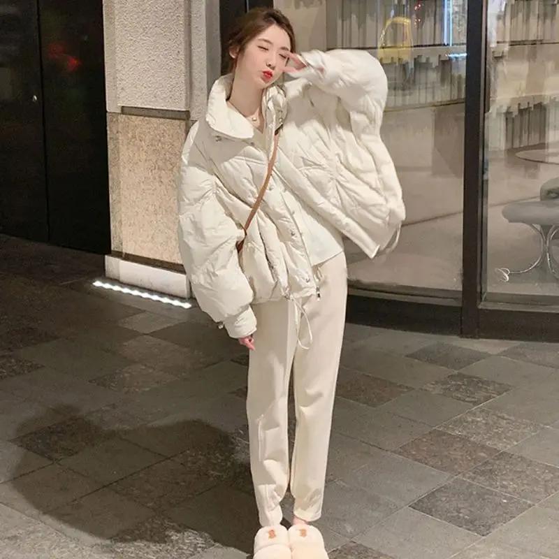 小个子白色短款羽服女冬季2024新款韩版宽松学生百搭袄衣款款