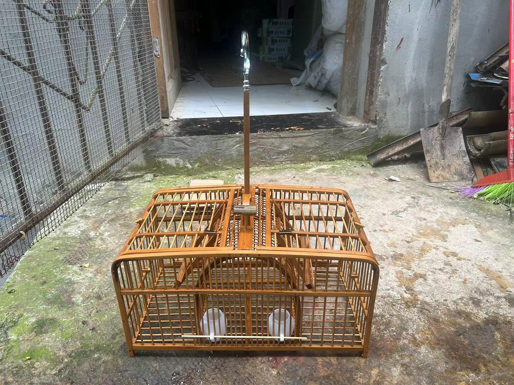 画眉鸟八歌嘹歌鸟专用踏笼2门实用款式老竹编编织