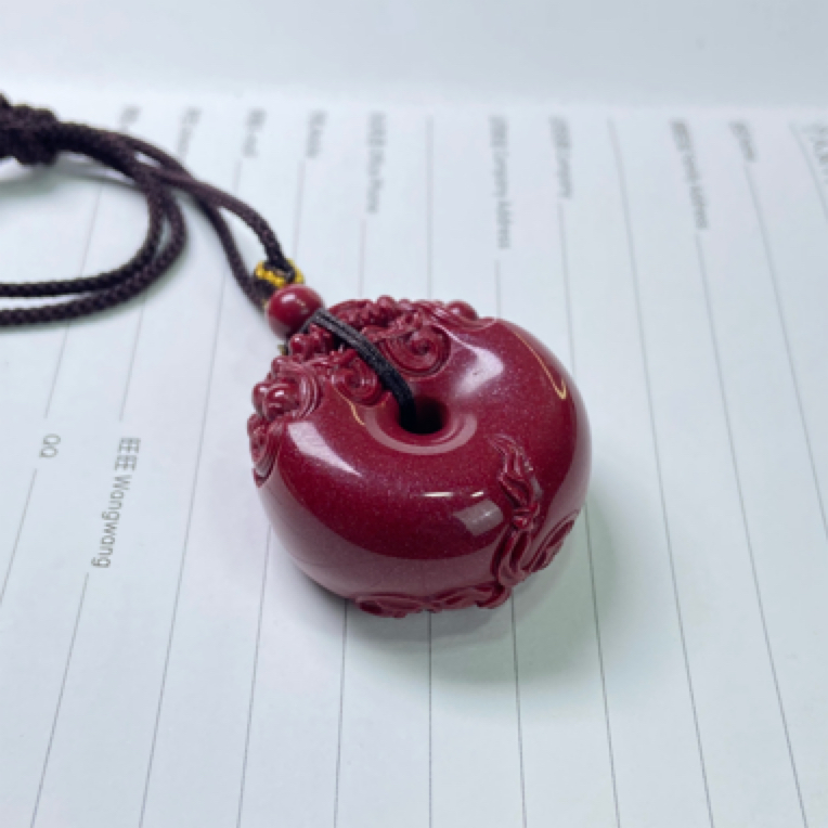 含辰砂工艺品高含量貔貅平安扣厚装款男女同款