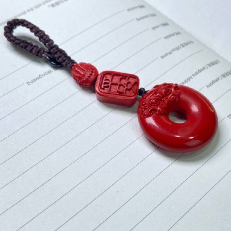 含辰砂工艺品高含量貔貅平安扣守住幸福和平安钥匙扣