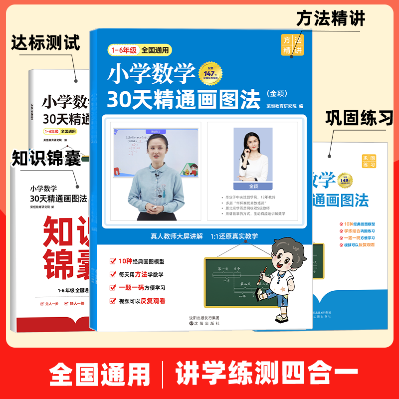 【开学季】小学数学 30天精通画图法 讲学练测四合一图解思维训练