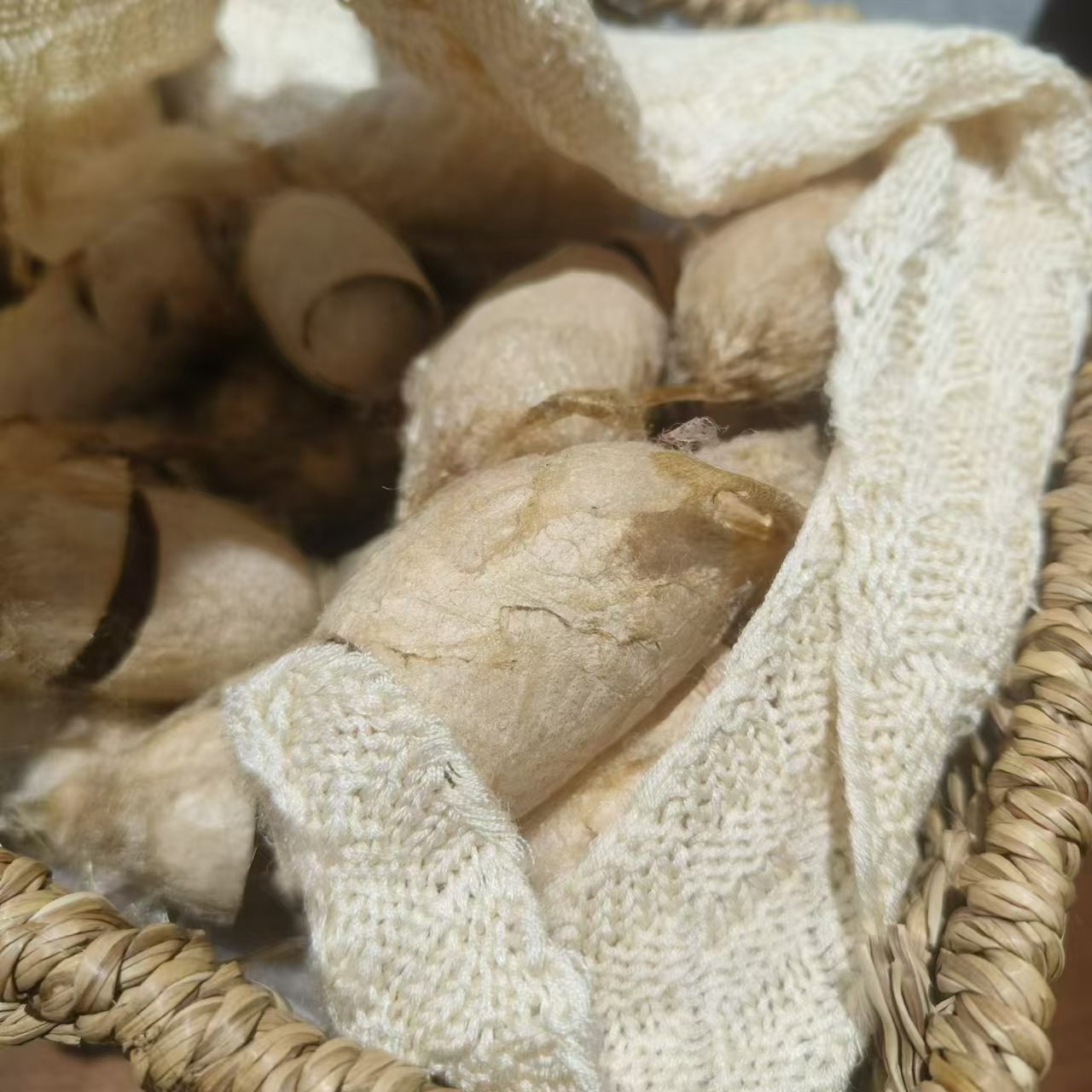 JW-【柞蚕丝护颈神器】针织气质时尚百搭保暖加厚休闲镂空纯色汗巾