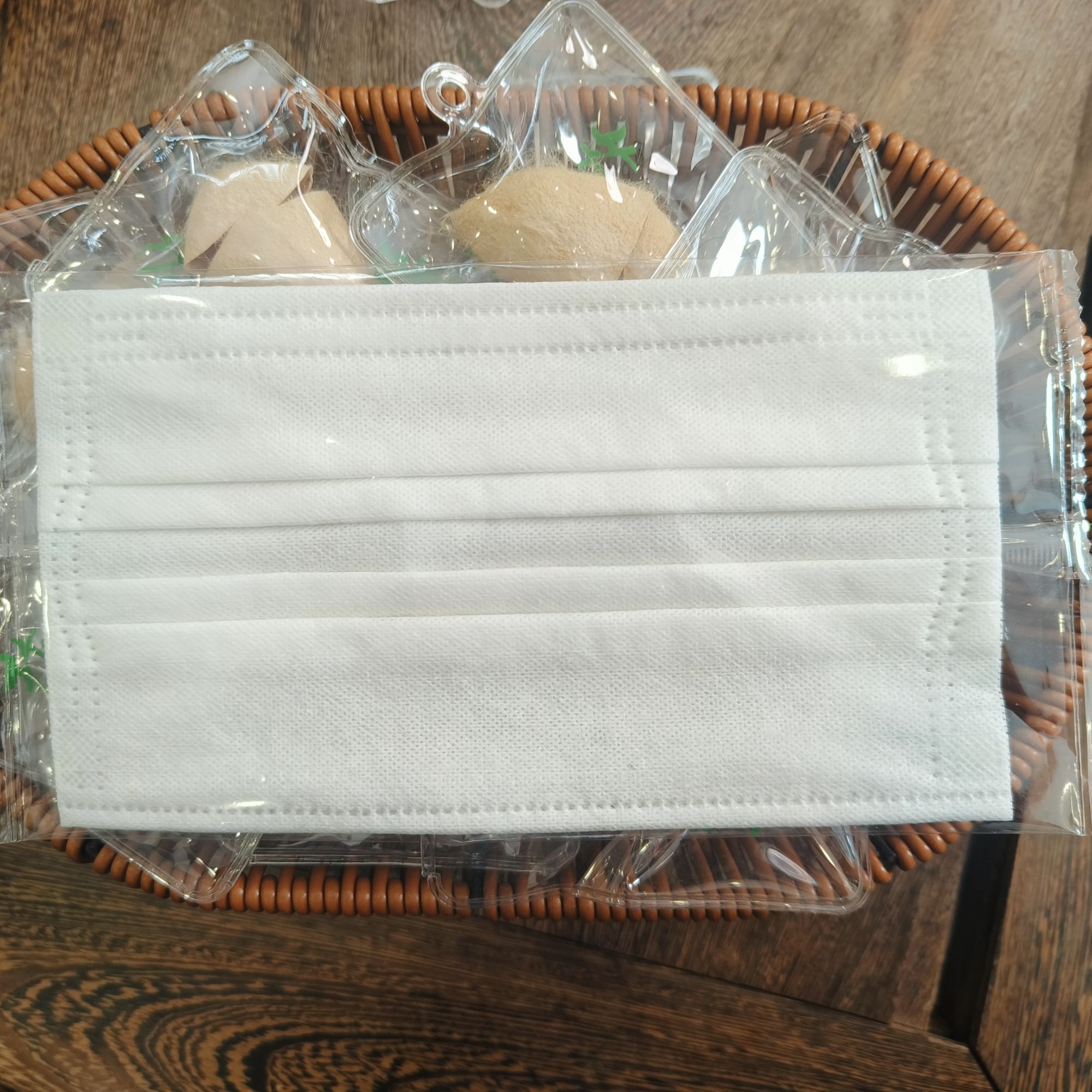 JW-【柞蚕丝】无纺布口罩5个一包天然白色成人透气防晒口罩