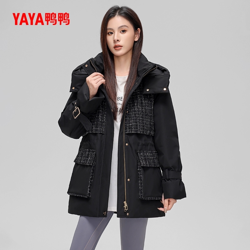 羽绒服女士冬季中长款时尚韩版宽松鸭绒外套YE4B617053W